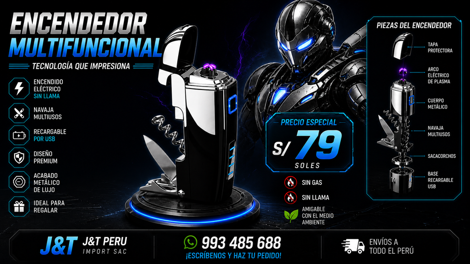 ENCENDEDOR ELECTRONICO 2 EN 1 BLACK FB