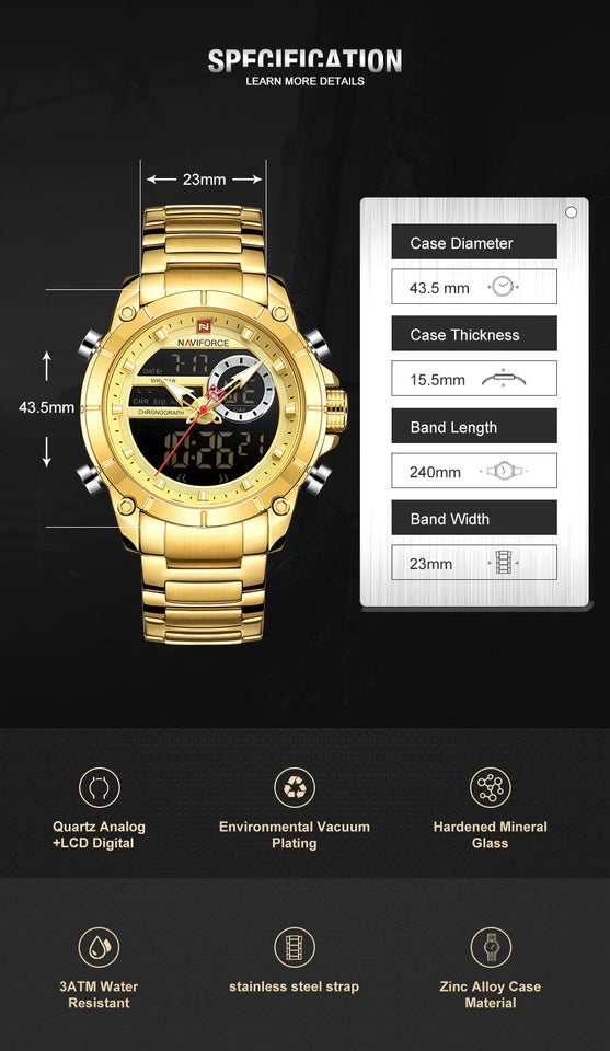 NAVIFORCE 9163 GOLD